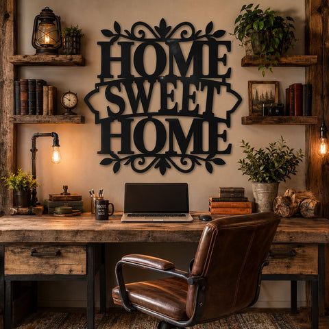 Home Sweet Home Laser SVG | Laser Cut File | Metal Wall Art DXF | CNC Plasma Cut Design | Farmhouse Porch Sign | Instant Download SVG HappyDesignStudio 