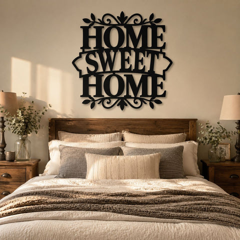 Home Sweet Home Laser SVG | Laser Cut File | Metal Wall Art DXF | CNC Plasma Cut Design | Farmhouse Porch Sign | Instant Download SVG HappyDesignStudio 