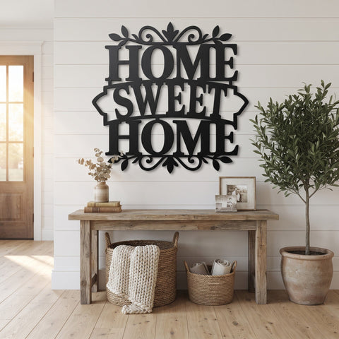 Home Sweet Home Laser SVG | Laser Cut File | Metal Wall Art DXF | CNC Plasma Cut Design | Farmhouse Porch Sign | Instant Download SVG HappyDesignStudio 