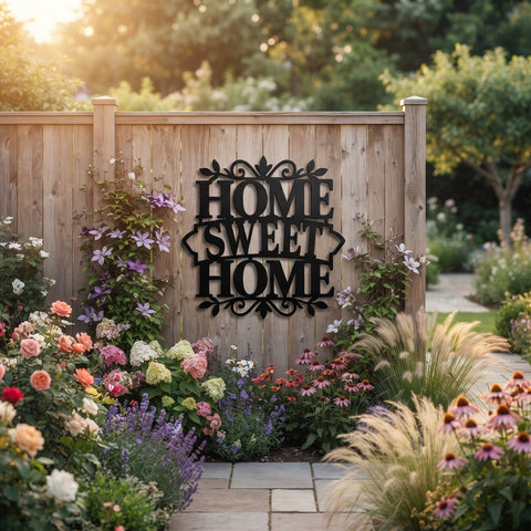Home Sweet Home Laser SVG | Laser Cut File | Metal Wall Art DXF | CNC Plasma Cut Design | Farmhouse Porch Sign | Instant Download SVG HappyDesignStudio 