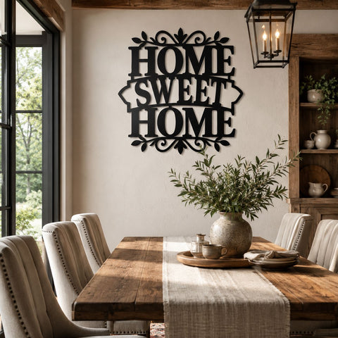 Home Sweet Home Laser SVG | Laser Cut File | Metal Wall Art DXF | CNC Plasma Cut Design | Farmhouse Porch Sign | Instant Download SVG HappyDesignStudio 