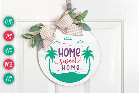 Home Sweet Home, Summer Round Sign SVG SVG CraftLabSVG 
