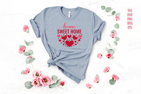 Home Sweet Home SVG. Valentines Day round door sign SVG LaBelezoka 