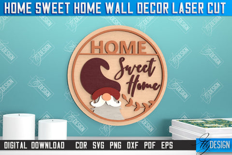 Home Sweet Home Wall Décor Bundle | Happy Place | Housewarming Gift | Wall Sign | CNC File SVG Fly Design 