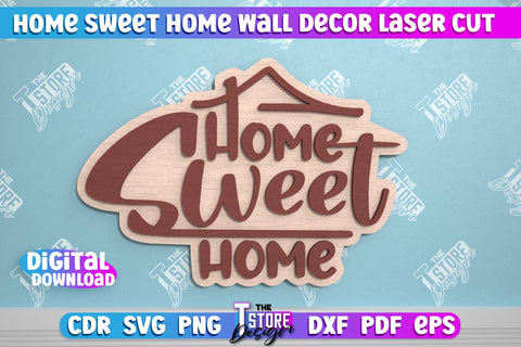Home Sweet Home Wall Décor Bundle | Happy Place | Housewarming Gift | Wall Sign | CNC File SVG The T Store Design 