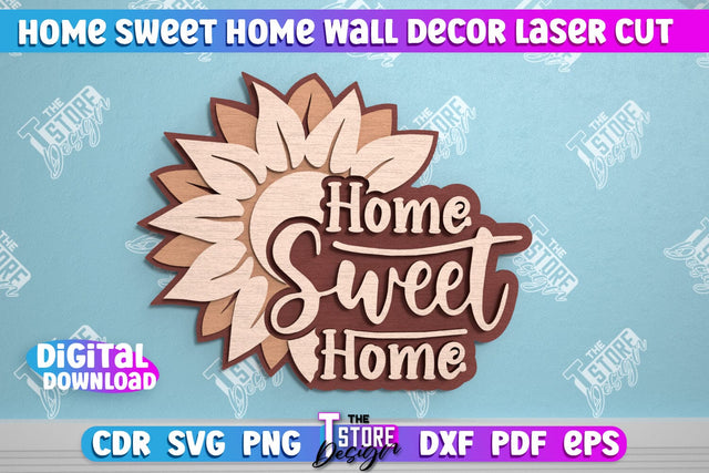 Home Sweet Home Wall Décor | Happy Place | Housewarming Gift | Wall Sign | CNC File SVG The T Store Design 