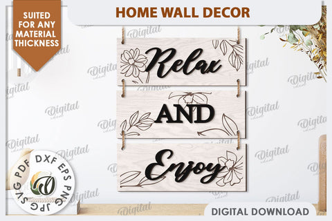 Home Wall Decor Laser Cut Bundle. Home Signs. Home Decor SVG SVG Evgenyia Guschina 