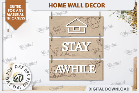 Home Wall Decor Laser Cut Bundle. Home Signs. Home Decor SVG SVG Evgenyia Guschina 
