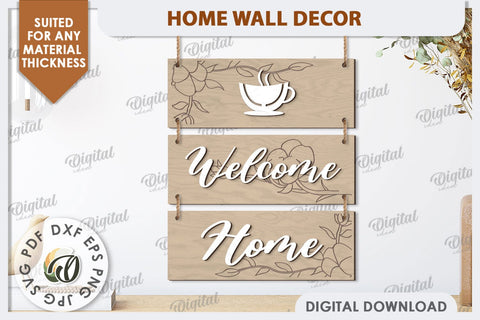 Home Wall Decor Laser Cut. Home Sign SVG. Home Decor SVG SVG Evgenyia Guschina 