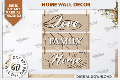Home Wall Decor Laser Cut. Home Sign SVG. Home Decor SVG SVG Evgenyia Guschina 