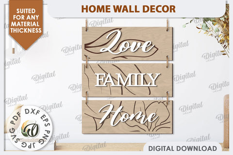 Home Wall Decor Laser Cut. Home Sign SVG. Home Decor SVG SVG Evgenyia Guschina 