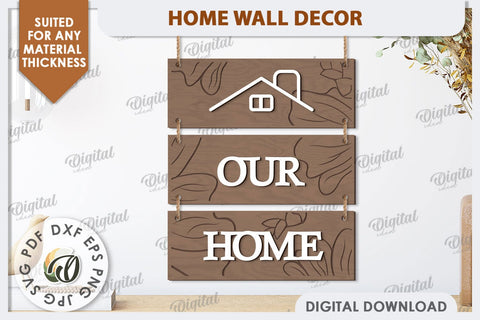 Home Wall Decor Laser Cut. Home Sign SVG. Home Decor SVG SVG Evgenyia Guschina 