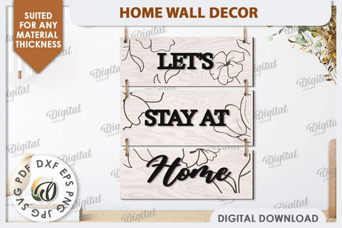 Home Wall Decor Laser Cut. Home Sign SVG. Home Decor SVG SVG Evgenyia Guschina 
