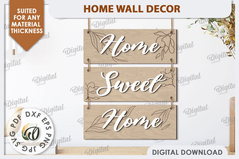 Home Wall Decor Laser Cut. Home Sign SVG. Home Decor SVG SVG Evgenyia Guschina 