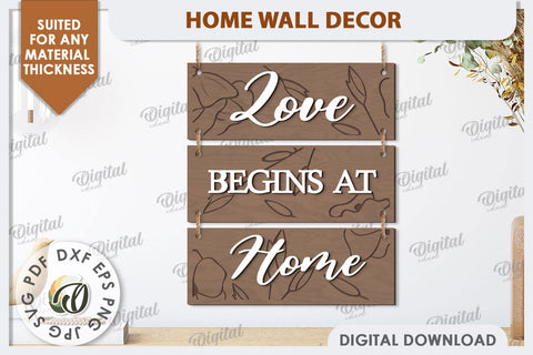Home Wall Decor Laser Cut. Home Sign SVG. Home Decor SVG SVG Evgenyia Guschina 