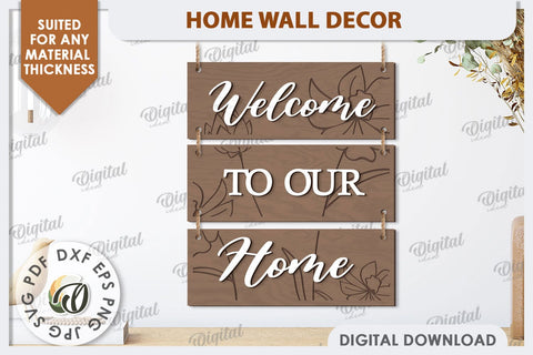 Home Wall Decor Laser Cut. Home Sign SVG. Home Decor SVG SVG Evgenyia Guschina 