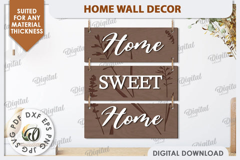 Home Wall Decor Laser Cut. Home Sign SVG. Home Decor SVG SVG Evgenyia Guschina 