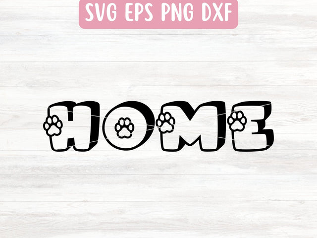 Home with Paw Print SVG File for Cricut or Silhouette SVG Apple Grove Designs 