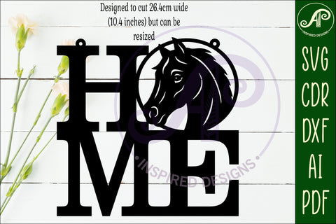 Home word with Horse theme wall art sign, SVG file. vector SVG APInspireddesigns 