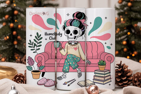 Homebody Club 20oz Tumbler Wrap Sublimation DesignSVG 