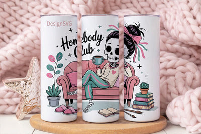 Homebody Club 20oz Tumbler Wrap Sublimation DesignSVG 