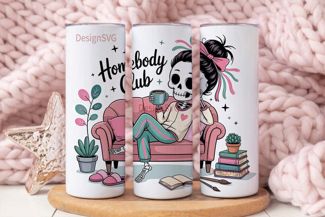 Homebody Club 20oz Tumbler Wrap Sublimation DesignSVG 