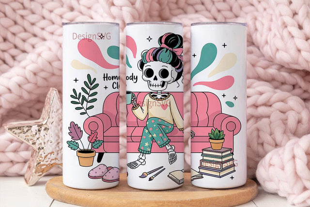 Homebody Club 20oz Tumbler Wrap Sublimation DesignSVG 