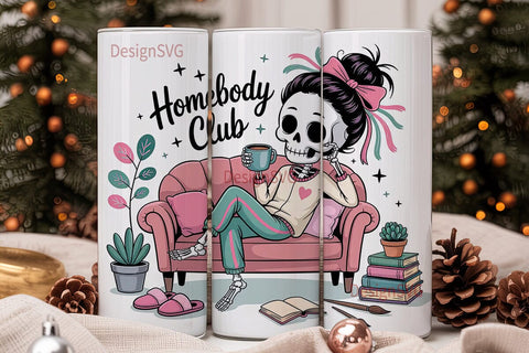 Homebody Club 20oz Tumbler Wrap Sublimation DesignSVG 