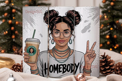 Homebody Iced Coffee 20oz Tumbler Wrap Sublimation DesignSVG 