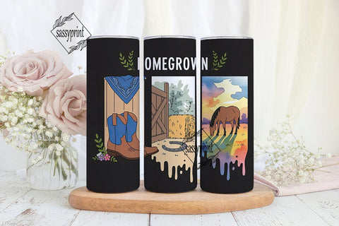 Homegrown Country 20oz Tumbler Wrap Sublimation sassyprint 