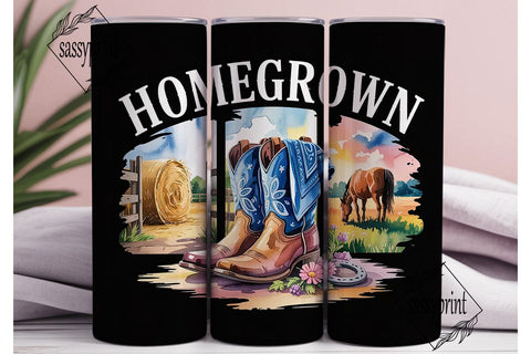 Homegrown Country 20oz Tumbler Wrap Sublimation sassyprint 