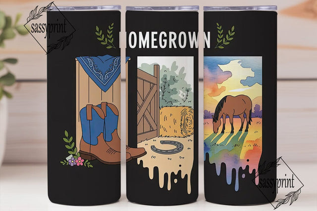 Homegrown Country 20oz Tumbler Wrap Sublimation sassyprint 
