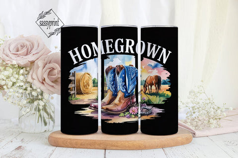 Homegrown Country 20oz Tumbler Wrap Sublimation sassyprint 