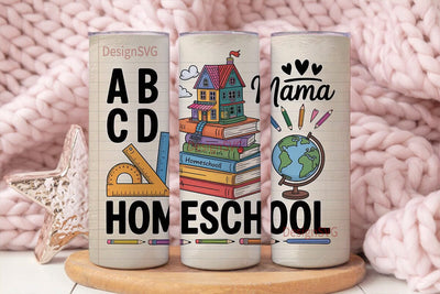 Homeschool Mama 20oz Tumbler Wrap Sublimation DesignSVG 