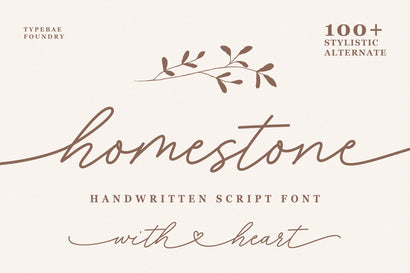 Homestone - Heart Swash Script Font Font Typebae 