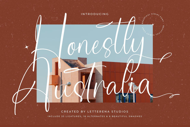 Honestly Australia - Beautiful Script Font Font Letterena Studios 
