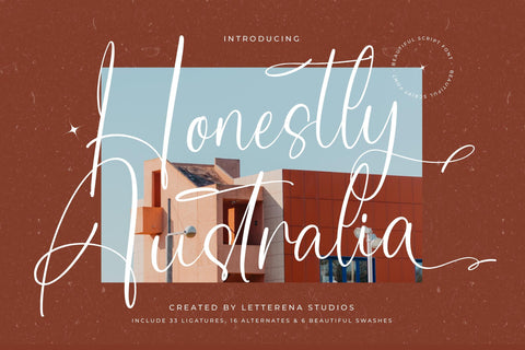 Honestly Australia - Beautiful Script Font Font Letterena Studios 
