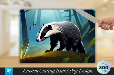 Honey Badger Background Cutting Board Sublimation Regulrcrative 