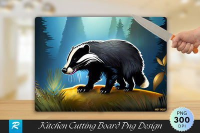 Honey Badger Background Cutting Board Sublimation Regulrcrative 