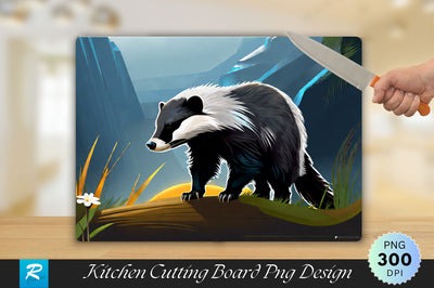 Honey Badger Background Cutting Board Sublimation Regulrcrative 