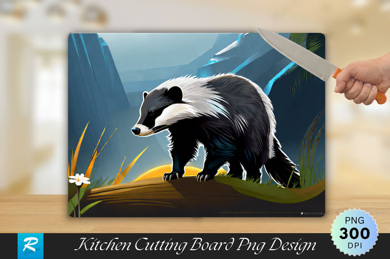 Honey Badger Background Cutting Board Sublimation Regulrcrative 