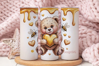 Honey Bear Love 20oz Tumbler Wrap Sublimation DesignSVG 