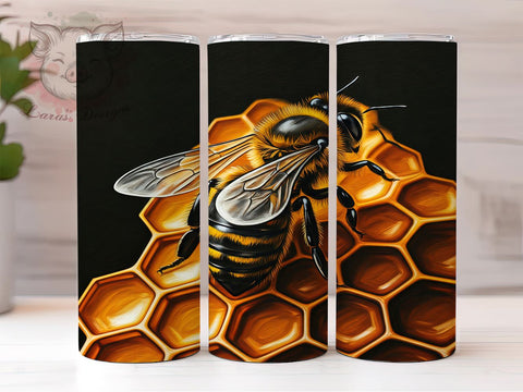 Honey Bee 20oz Tumbler, Bee Themed Cup, 20oz Sublimation Wrap, Floral Bee Design, Bee Gift Idea, Cute Insect Tumbler, Nature Lover Drinkware Sublimation Lara' s Designs 