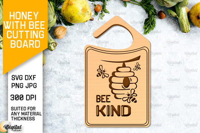 Honey Bee Cutting Board Laser Cut. Serving Board SVG SVG Evgenyia Guschina 