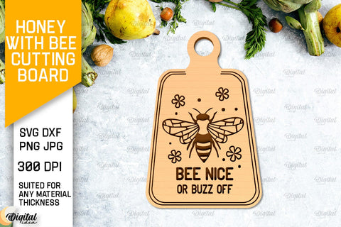 Honey Bee Cutting Boards LaserCut Bundle. Serving Boards SVG SVG Evgenyia Guschina 