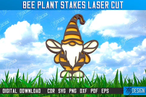 Honey Bee Garden Stake Bundle | Plant Stakes | Plant Marker | Lawn Stake | CNC File SVG Fly Design 