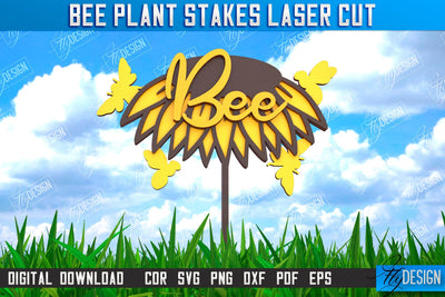 Honey Bee Garden Stake | Plant Stakes | Plant Marker | Lawn Stake | CNC File SVG Fly Design 