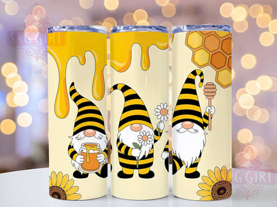 Honey Bee Gnome 20oz Tumbler, Honey Bee, Gnome, Seamless Design, Tumbler Wrap, Sublimation Design, 20oz Tumbler, PNG Wrap Sublimation SvggirlplusArt 