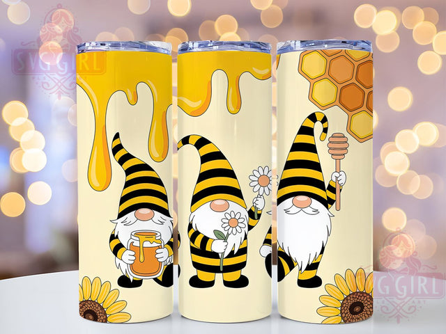 Honey Bee Gnome 20oz Tumbler, Honey Bee, Gnome, Seamless Design, Tumbler Wrap, Sublimation Design, 20oz Tumbler, PNG Wrap Sublimation SvggirlplusArt 