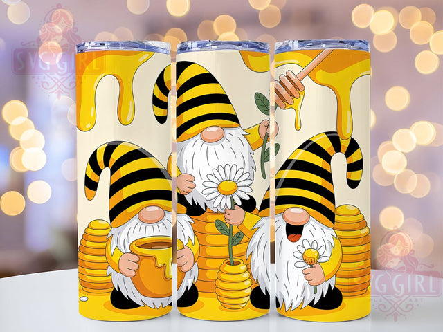 Honey Bee Gnome 20oz Tumbler, Honey Bee, Gnome, Seamless Design, Tumbler Wrap, Sublimation Design, 20oz Tumbler, PNG Wrap Sublimation SvggirlplusArt 